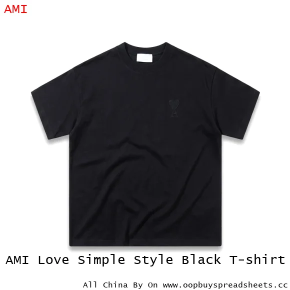 AMI Love Simple Style Black T-shirt