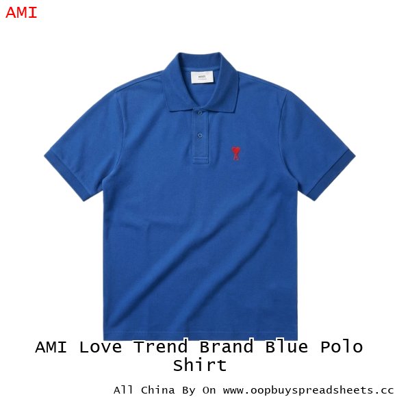 AMI Love Trend Brand Blue Polo Shirt