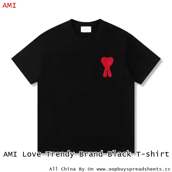 AMI Love Trendy Brand Black T-shirt