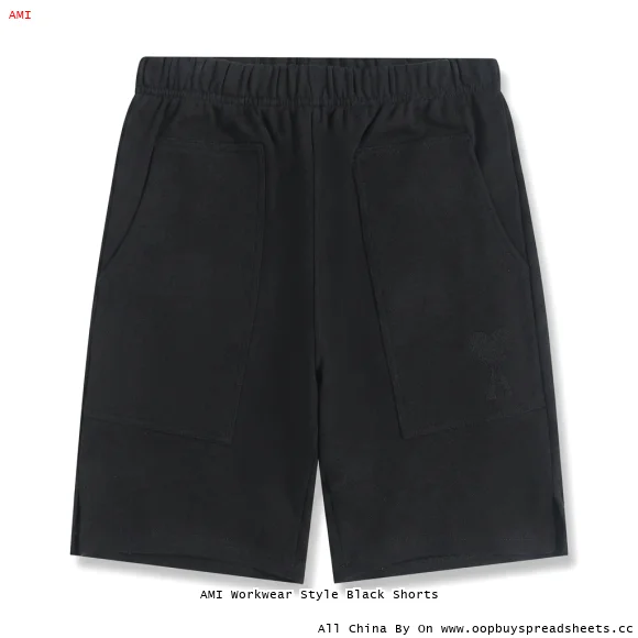 AMI Workwear Style Black Shorts