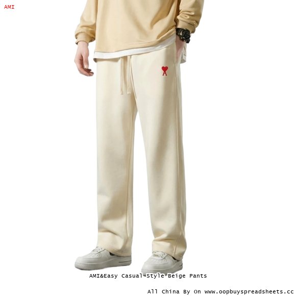 AMI&Easy Casual Style Beige Pants