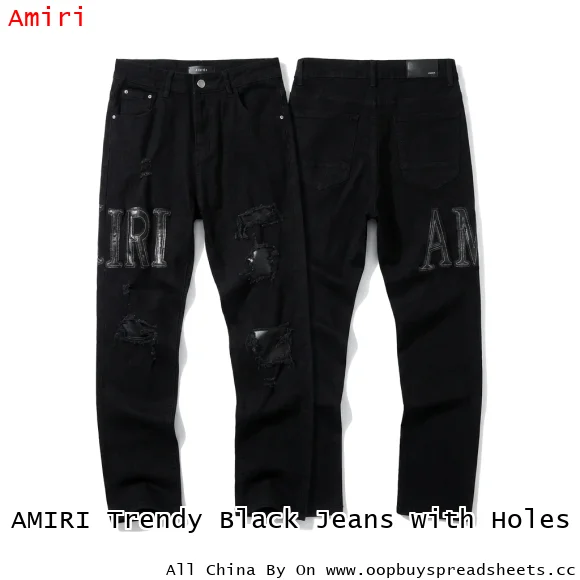 AMIRI Trendy Black Jeans with Holes