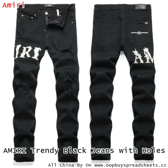 AMIRI Trendy Black Jeans with Holes