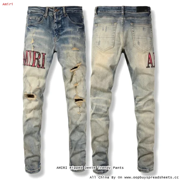 AMIRI Ripped Denim Trendy Pants