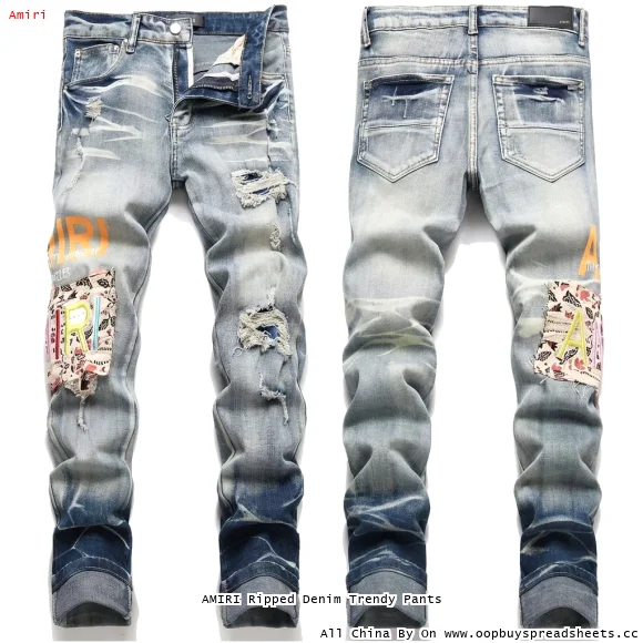 AMIRI Ripped Denim Trendy Pants