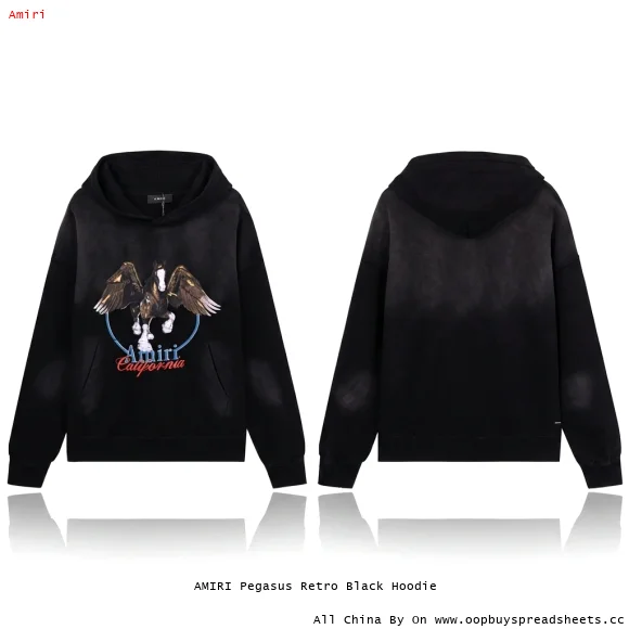 AMIRI Pegasus Retro Black Hoodie