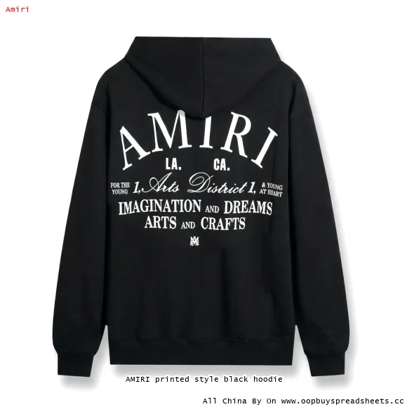 AMIRI printed style black hoodie