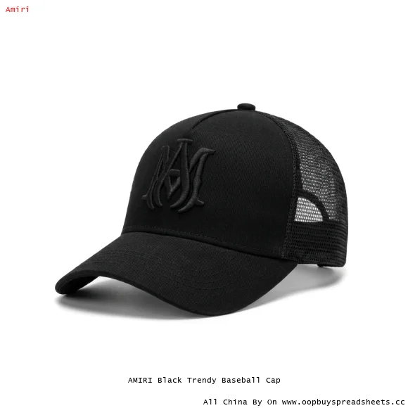 AMIRI Black Trendy Baseball Cap
