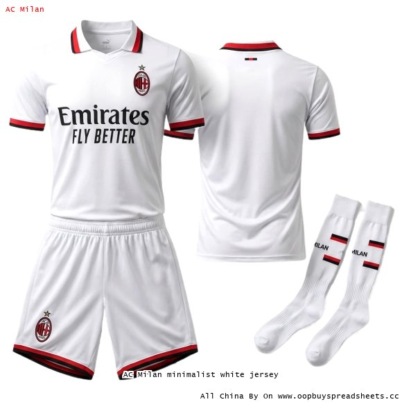 AC Milan minimalist white jersey