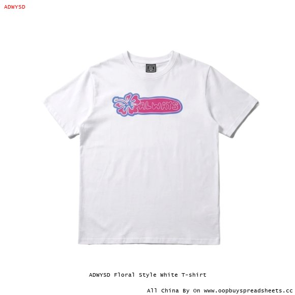 ADWYSD Floral Style White T-shirt