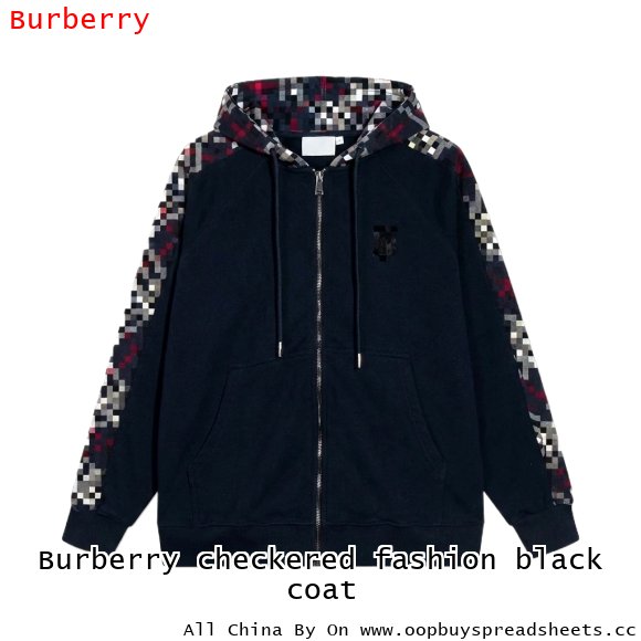 Burberry checkered fashion black coat