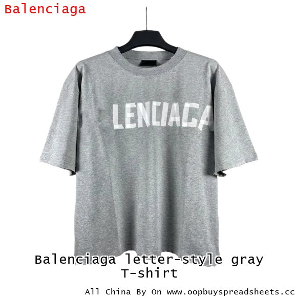 Balenciaga letter-style gray T-shirt