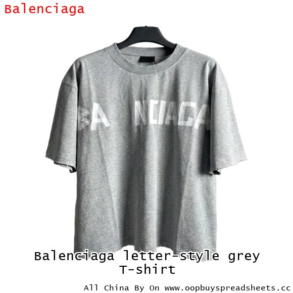 Balenciaga letter-style grey T-shirt