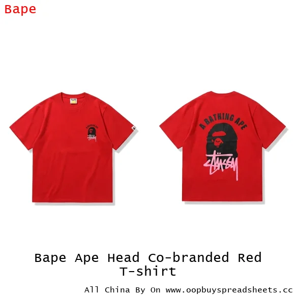 Bape Ape Head Co-branded Red T-shirt