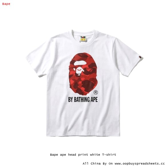 Bape ape head print white T-shirt