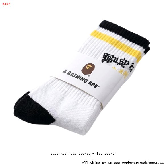 Bape Ape Head Sporty White Socks
