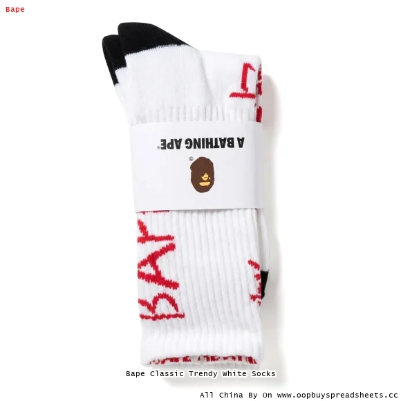 Bape Classic Trendy White Socks