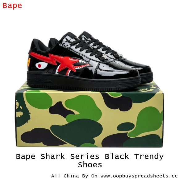 Bape Shark Series Black Trendy Shoes