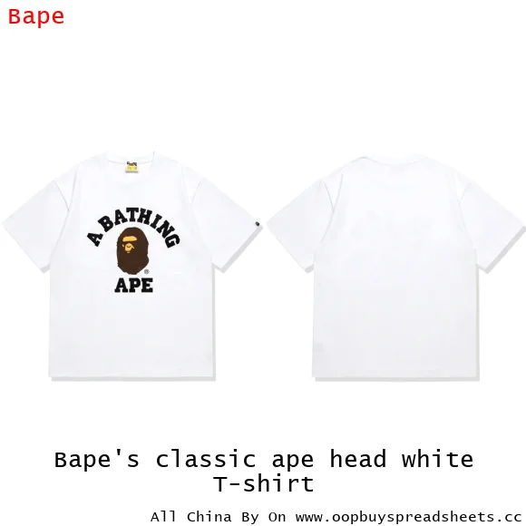 Bape's classic ape head white T-shirt
