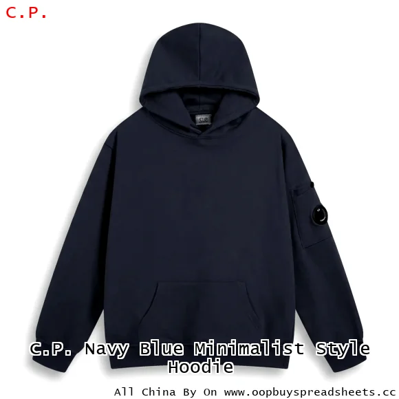 C.P. Navy Blue Minimalist Style Hoodie