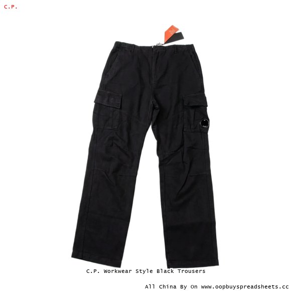 C.P. Workwear Style Black Trousers