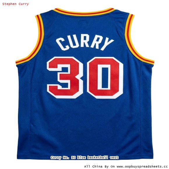 Curry No. 30 blue basketball vest