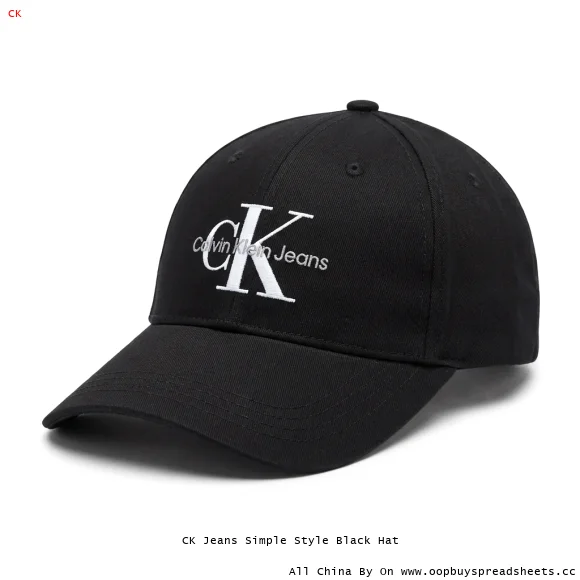 CK Jeans Simple Style Black Hat
