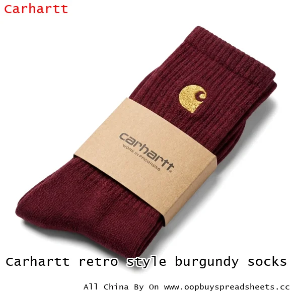 Carhartt retro style burgundy socks