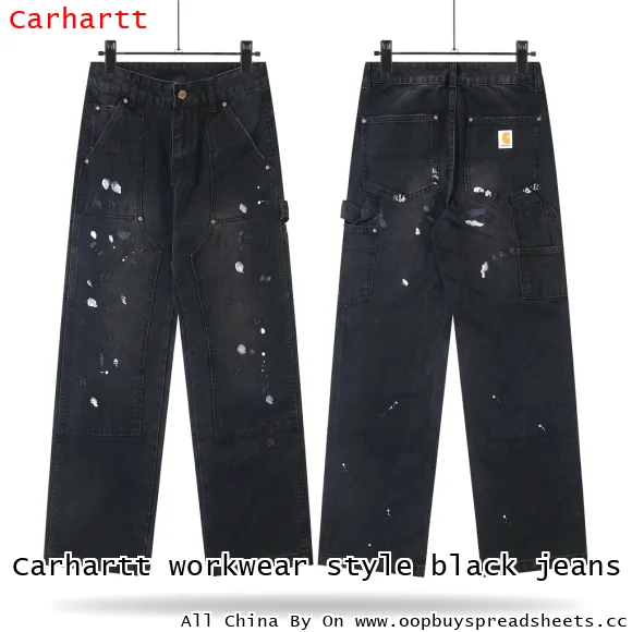 Carhartt workwear style black jeans