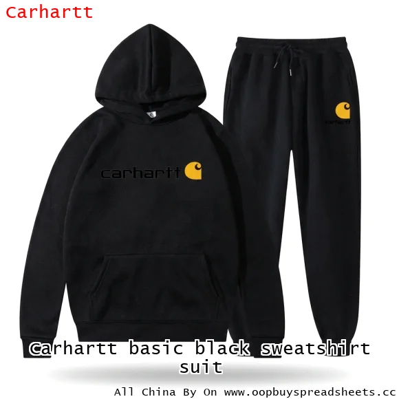 Carhartt basic black sweatshirt suit