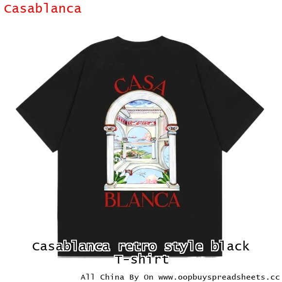 Casablanca retro style black T-shirt