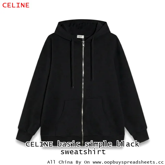 CELINE basic simple black sweatshirt