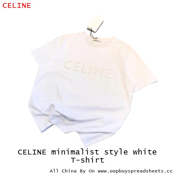 CELINE minimalist style white T-shirt
