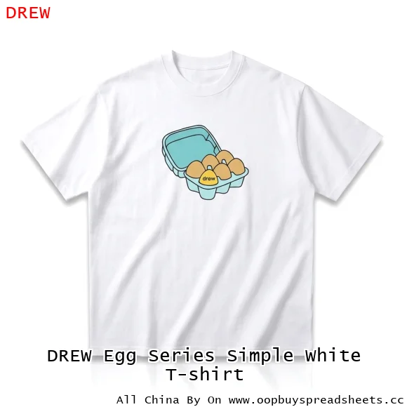 DREW Egg Series Simple White T-shirt