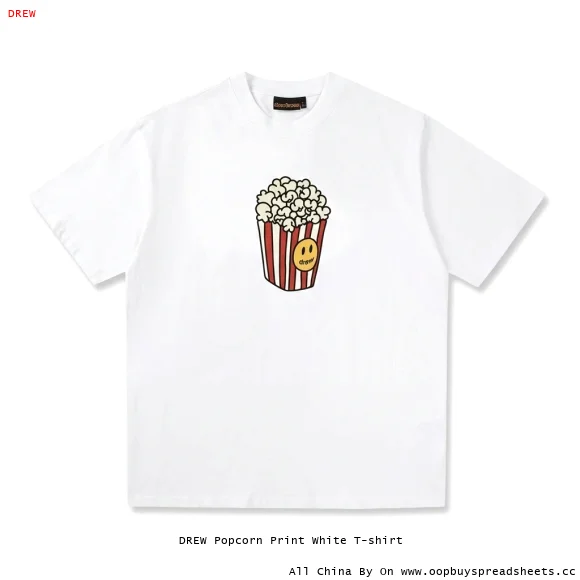 DREW Popcorn Print White T-shirt