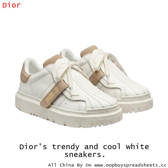 Dior's trendy and cool white sneakers.