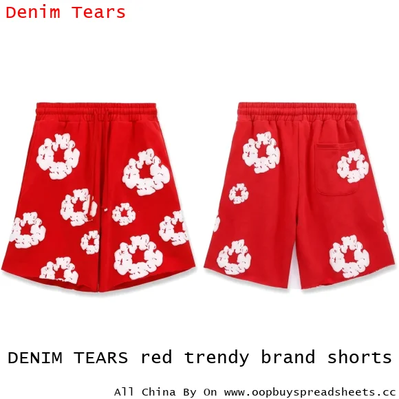 DENIM TEARS red trendy brand shorts