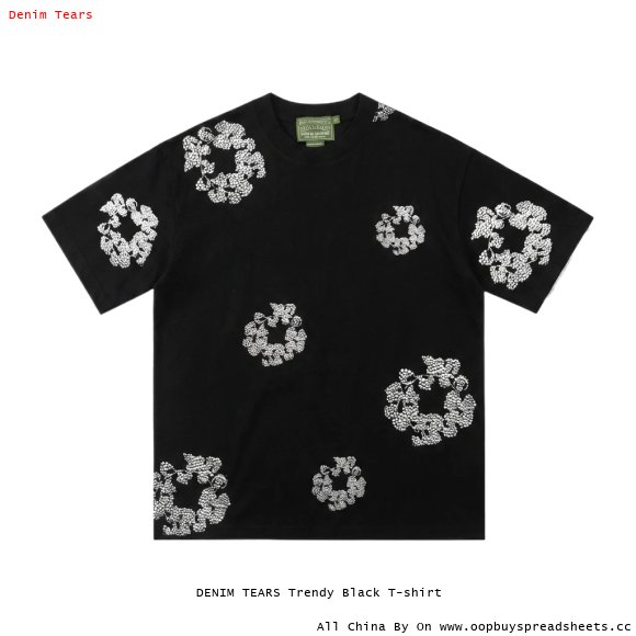 DENIM TEARS Trendy Black T-shirt