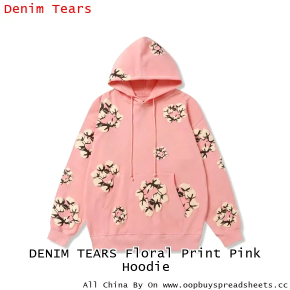 DENIM TEARS Floral Print Pink Hoodie
