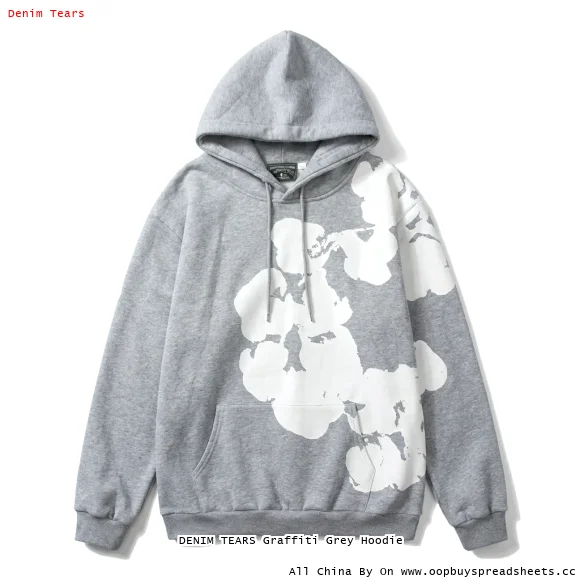 DENIM TEARS Graffiti Grey Hoodie