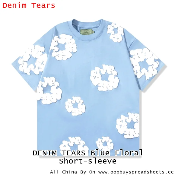 DENIM TEARS Blue Floral Short-sleeve