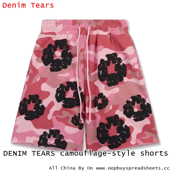 DENIM TEARS camouflage-style shorts