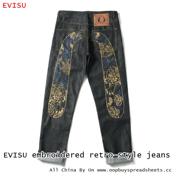 EVISU embroidered retro-style jeans