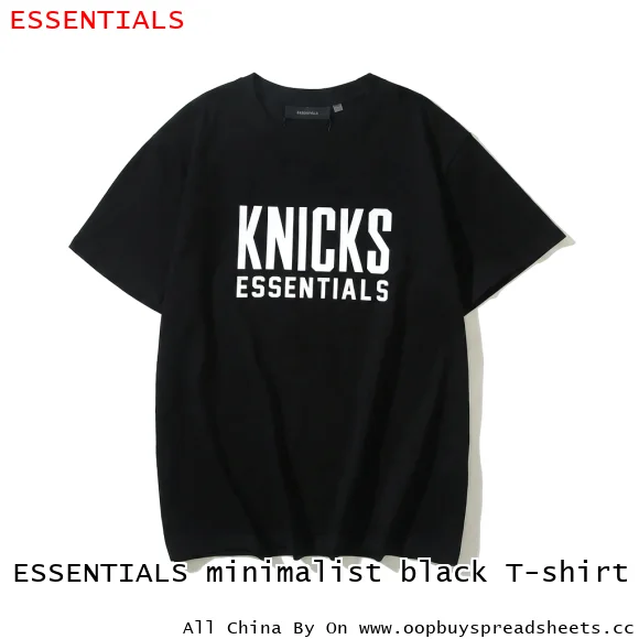 ESSENTIALS minimalist black T-shirt