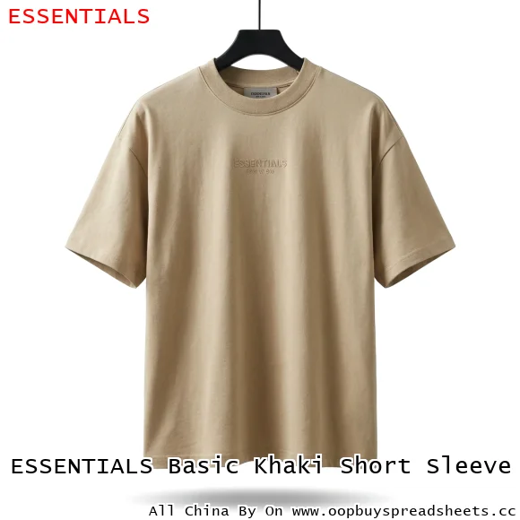 ESSENTIALS Basic Khaki Short Sleeve