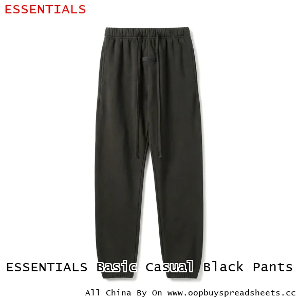 ESSENTIALS Basic Casual Black Pants
