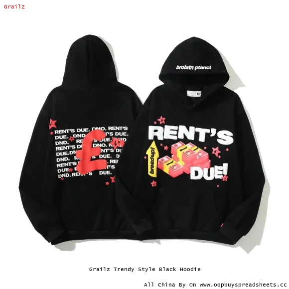 Grailz Trendy Style Black Hoodie