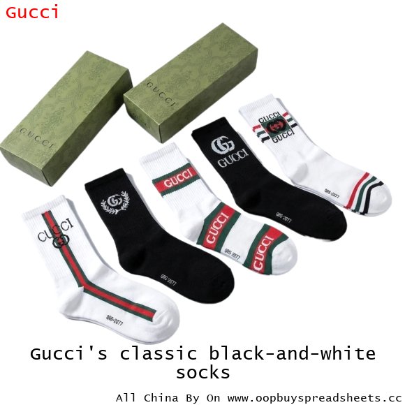 Gucci's classic black-and-white socks