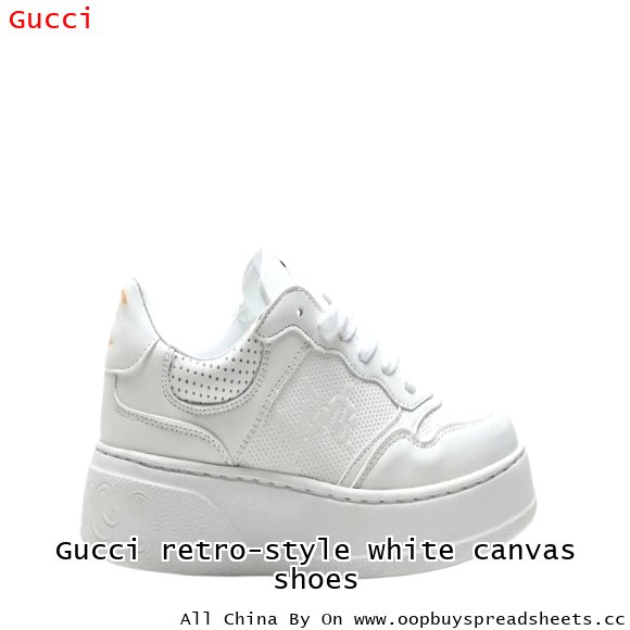 Gucci retro-style white canvas shoes