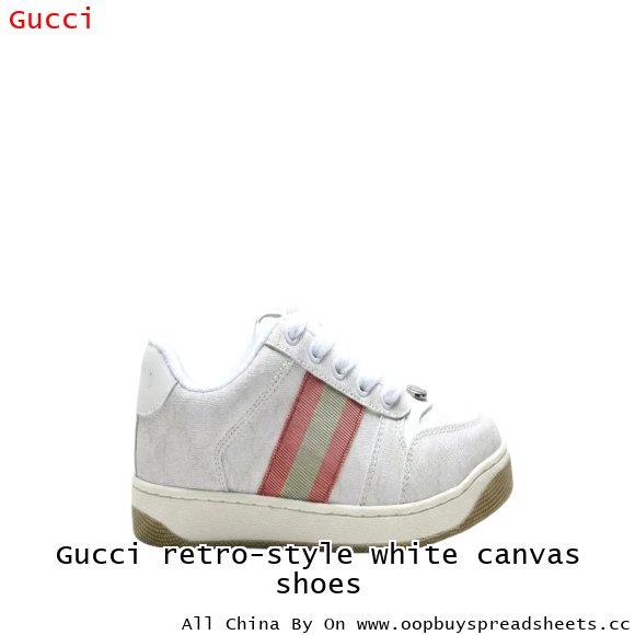Gucci retro-style white canvas shoes